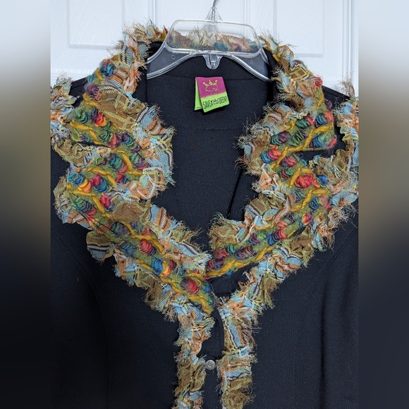 Save The Queen Black Blazer/Jacket w/Multicolored Textures & Graphics - Picture 2 of 16